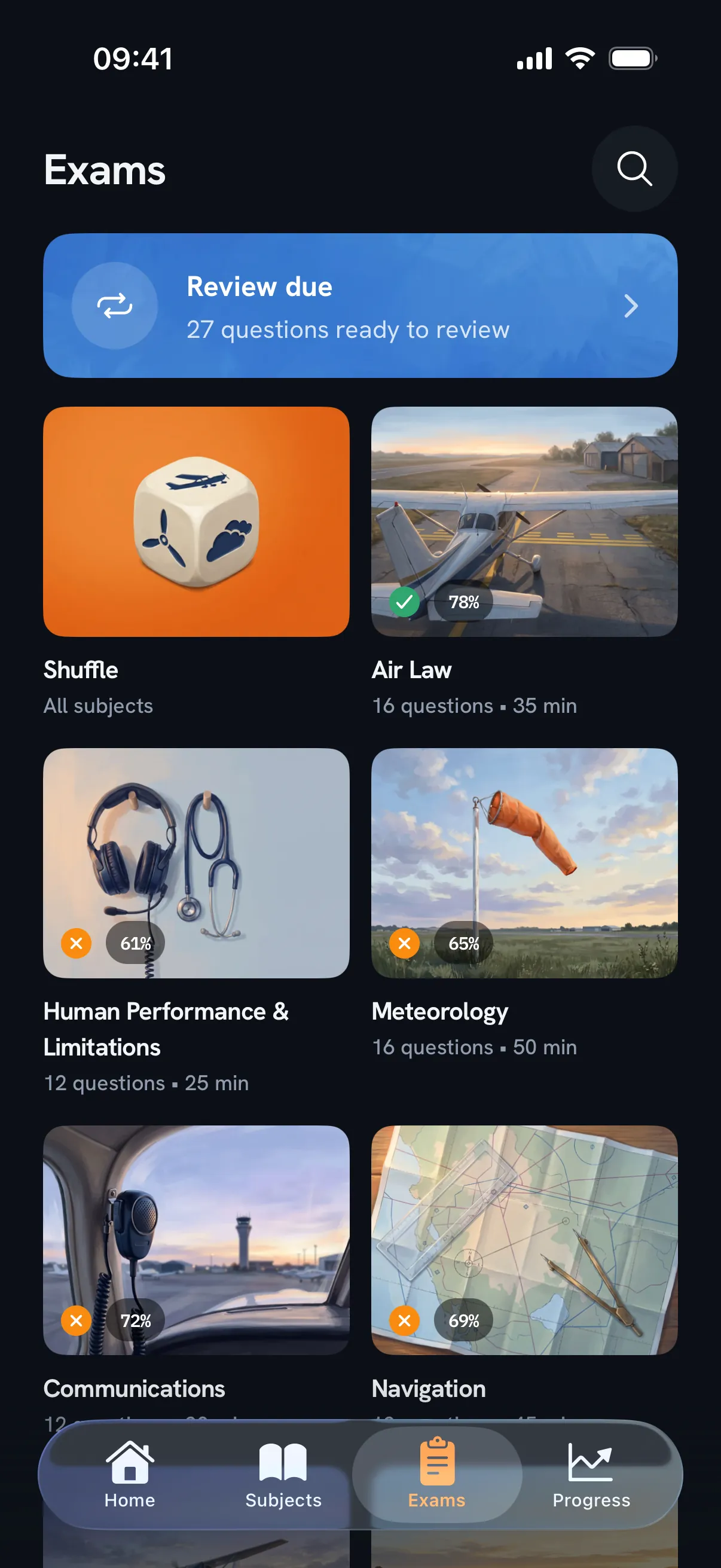 Pocket Pilot — practice screen
