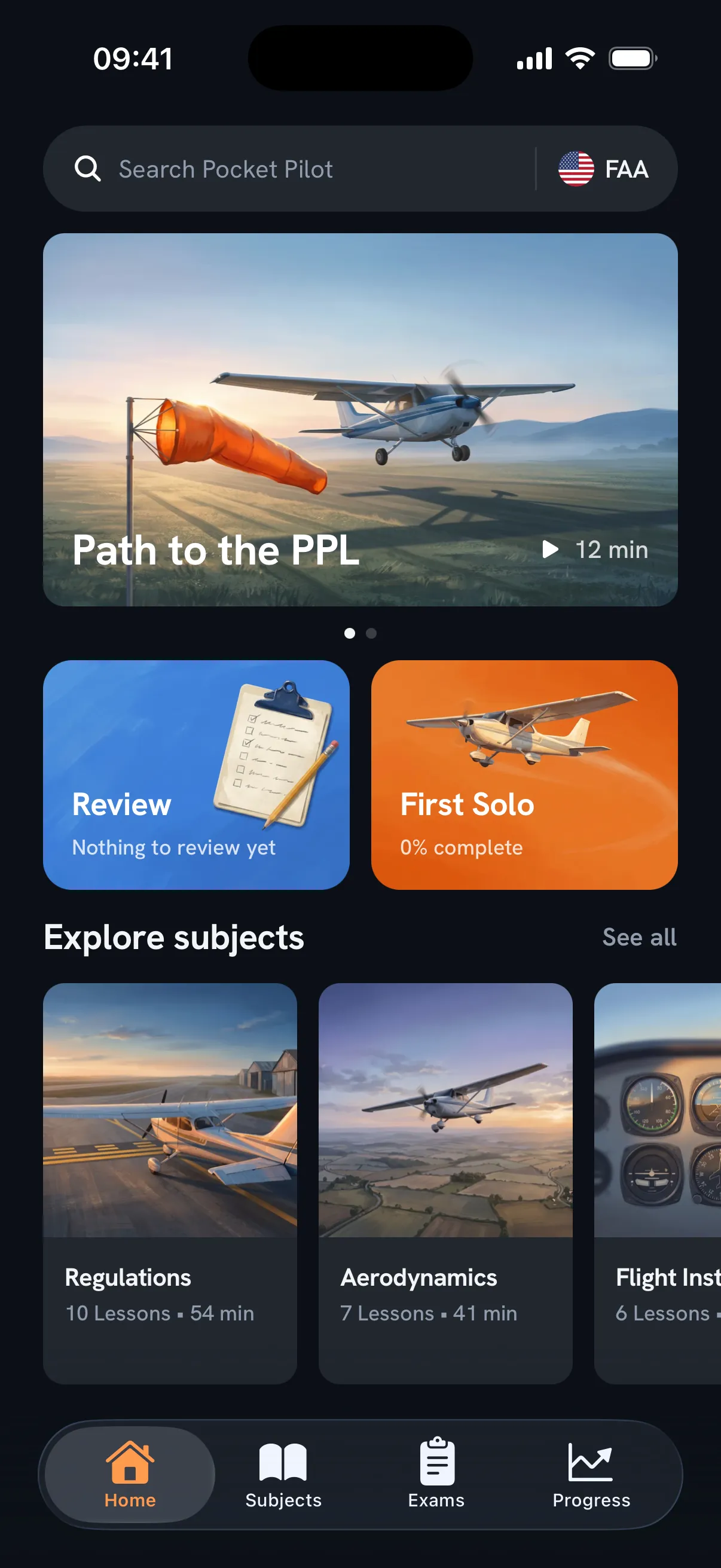Pocket Pilot home screen