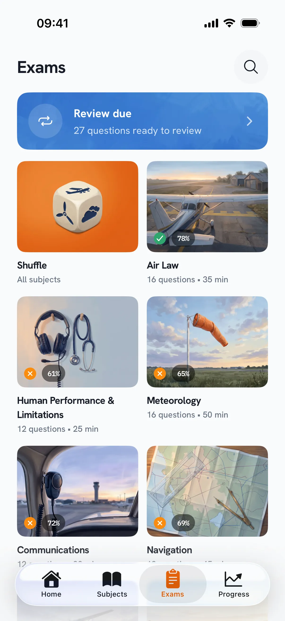 Pocket Pilot — practice screen