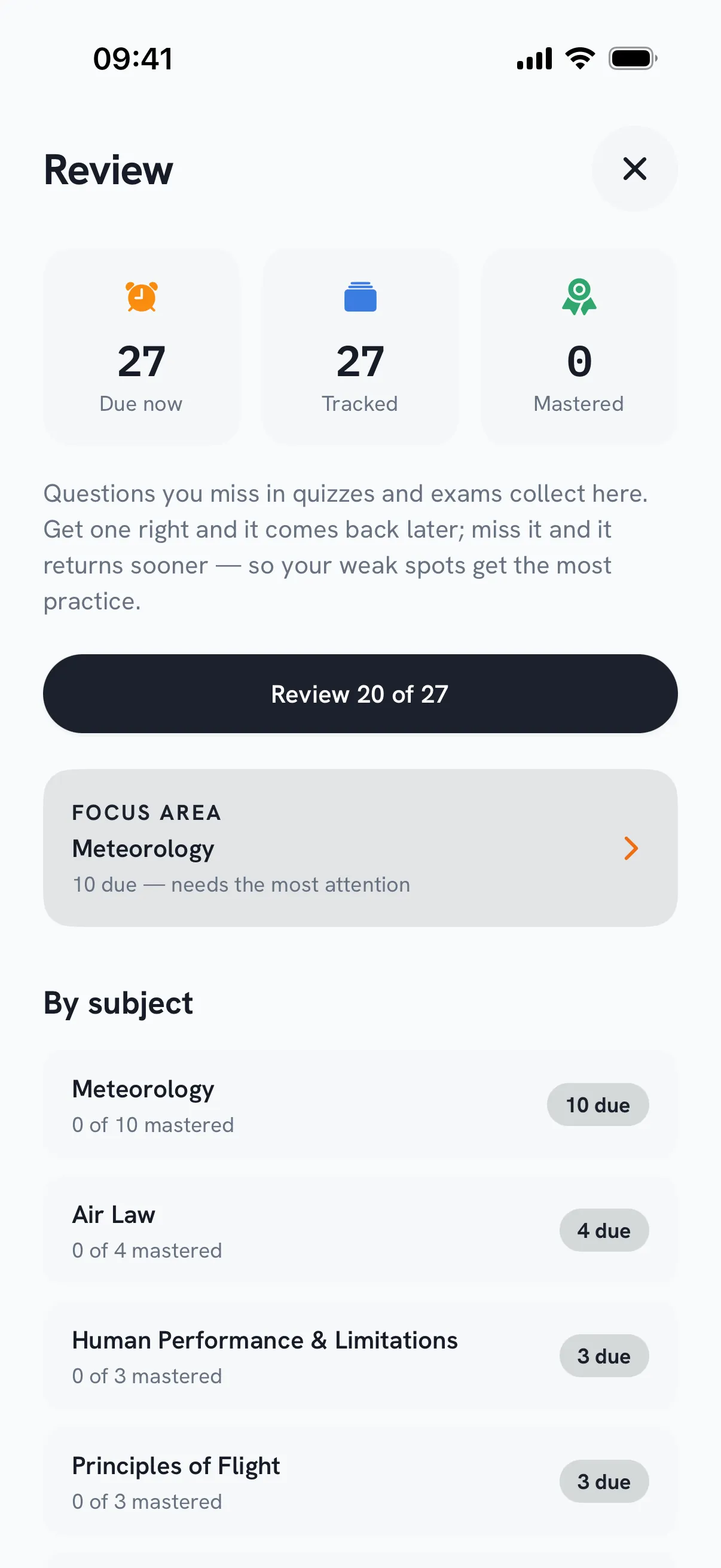 Pocket Pilot — review screen